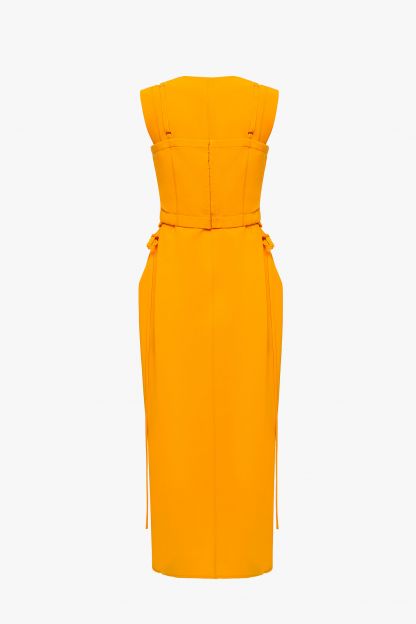 СУКНЯ  КОЛЬОРУ МАНГО З ТОПОМ KARAVAY, фото2