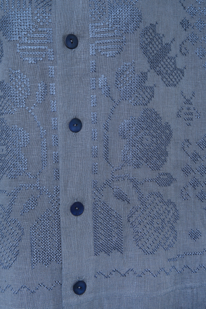 FRAMED FLOWERS &amp; BEES  ДОВГА СОРОЧКА З ВИШИВКОЮ. ЛЬОН.ДЛЯ ВІДПОЧИНКУ KARAVAY, фото3