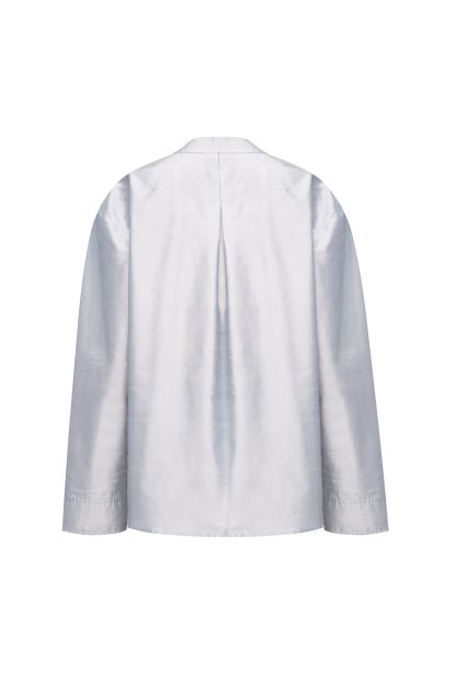 LIGHT BLUE SILK SHANTUNG  СОРОЧКА KARAVAY, фото2